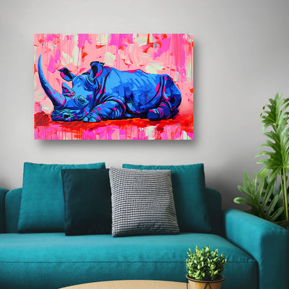 Abstract en kleurrijk schilderij van neushoorn acrylglas