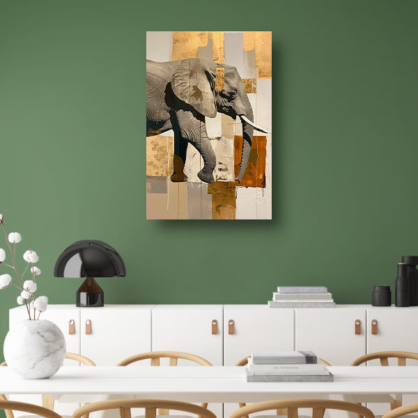 Moderne abstracte olifant in sepia tonen poster