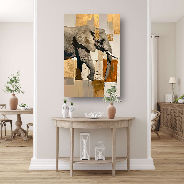 Moderne abstracte olifant in sepia tonen poster