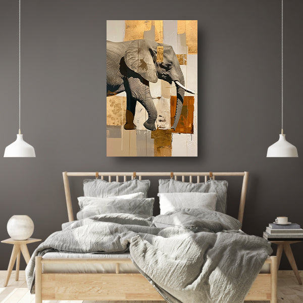 Moderne abstracte olifant in sepia tonen poster