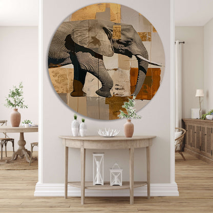 Moderne abstracte olifant in sepia tonen forex muurcirkel