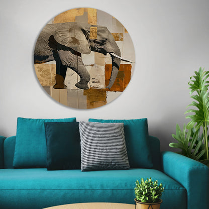 Moderne abstracte olifant in sepia tonen forex muurcirkel