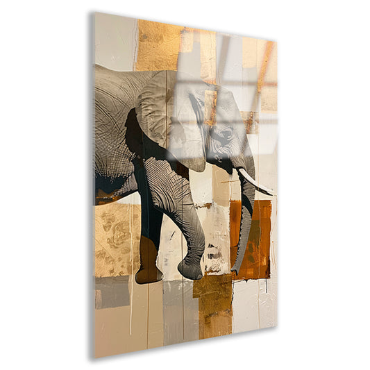 Moderne abstracte olifant in sepia tonen acrylglas