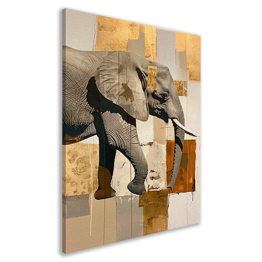 Moderne abstracte olifant in sepia tonen canvas