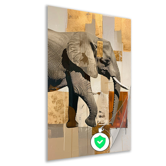 Moderne abstracte olifant in sepia tonen poster