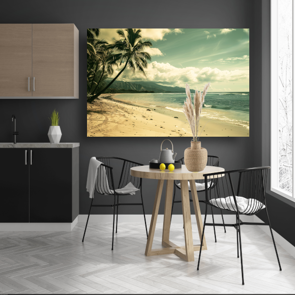 Impressionistisch Strandgezicht met Palmbomen acrylglas