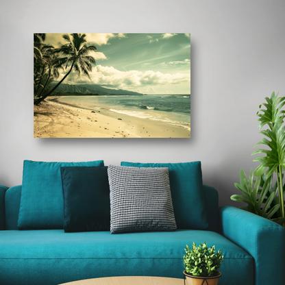 Impressionistisch Strandgezicht met Palmbomen acrylglas