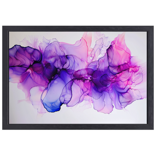 Abstracte Werveling van Paars en Blauw canvas met baklijst
