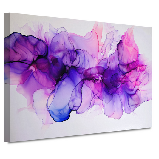 Abstracte Werveling van Paars en Blauw canvas