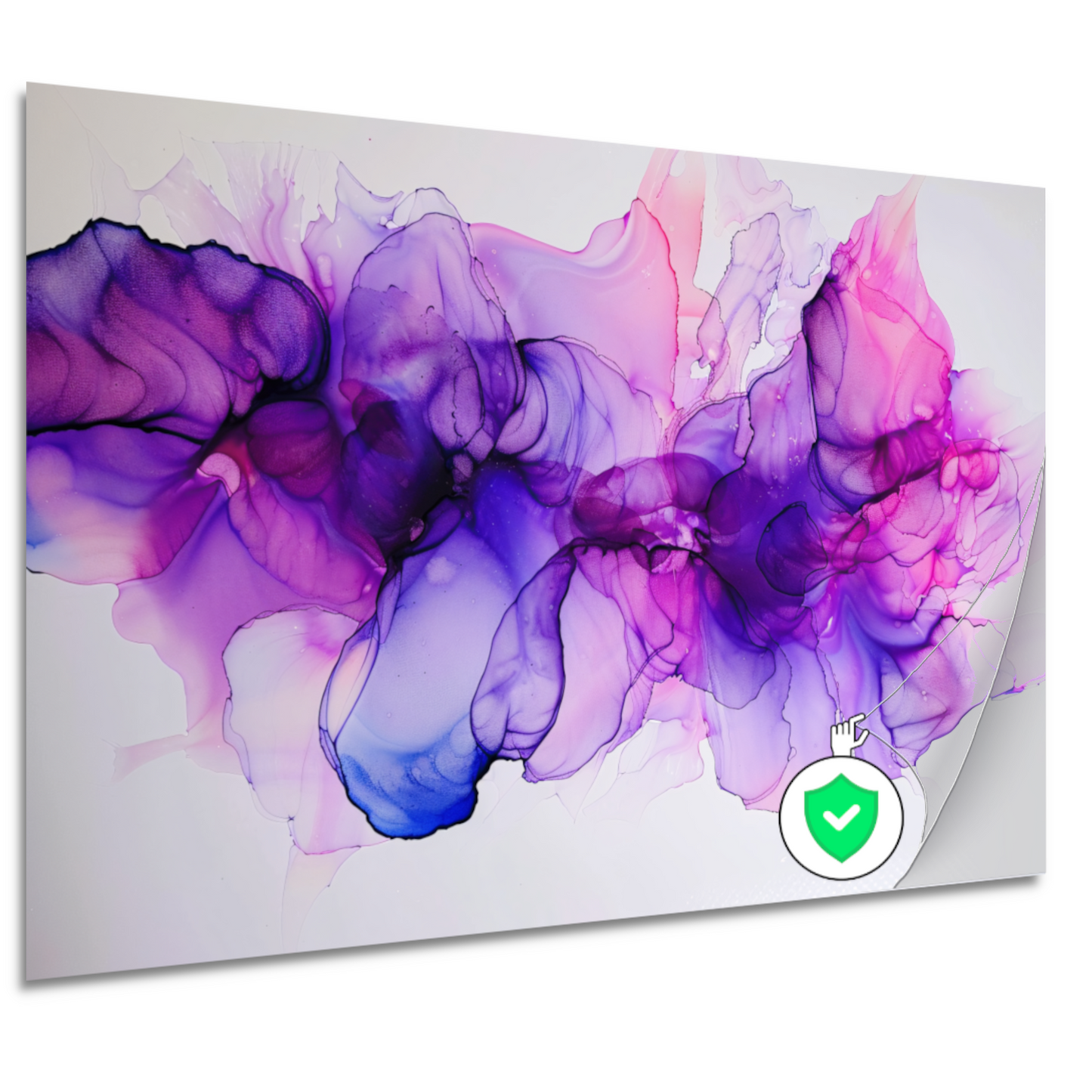 Abstracte Werveling van Paars en Blauw poster