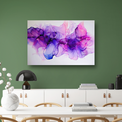 Abstracte Werveling van Paars en Blauw canvas