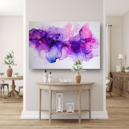 Abstracte Werveling van Paars en Blauw canvas