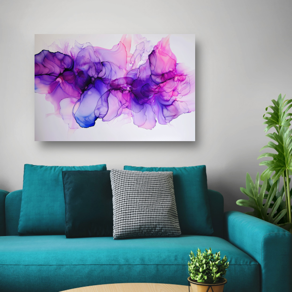 Abstracte Werveling van Paars en Blauw canvas
