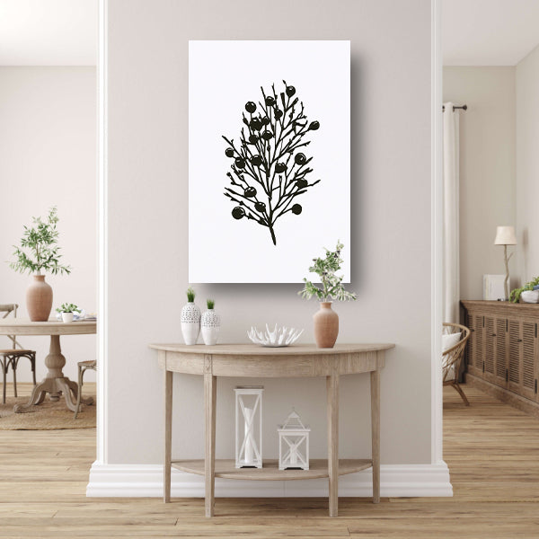 Abstracte zwart-witte natuur silhouetten canvas