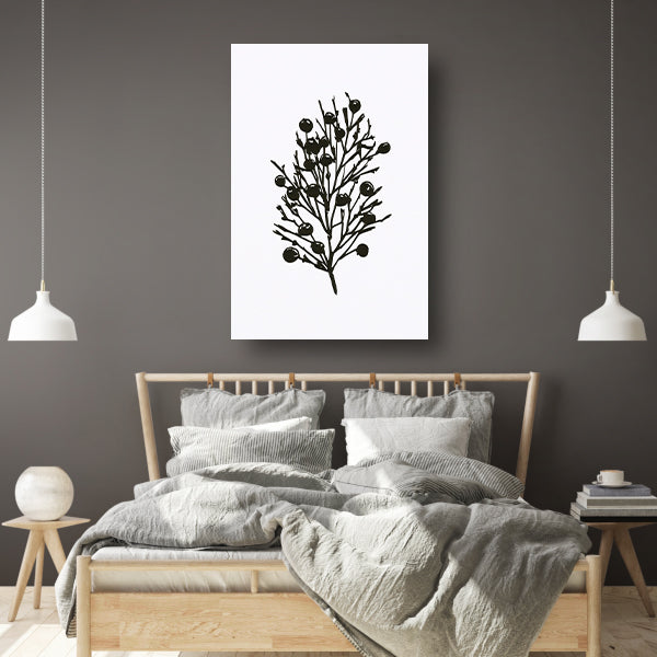 Abstracte zwart-witte natuur silhouetten canvas