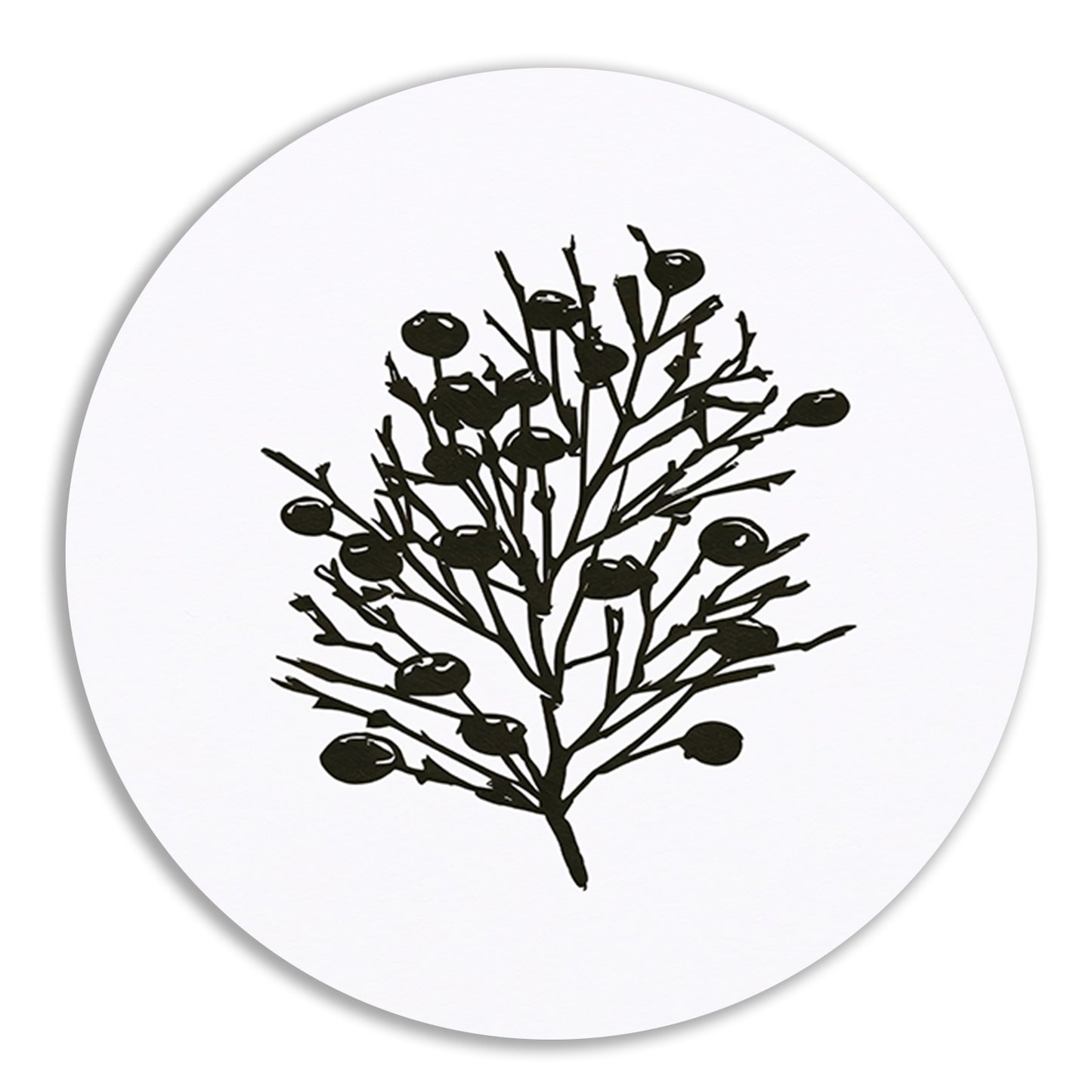 Abstracte zwart-witte natuur silhouetten forex muurcirkel