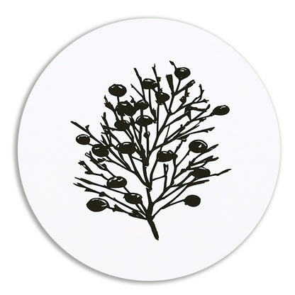 Abstracte zwart-witte natuur silhouetten forex muurcirkel