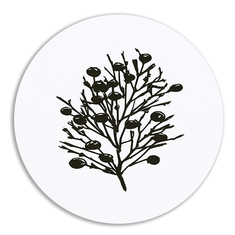 Abstracte zwart-witte natuur silhouetten forex muurcirkel
