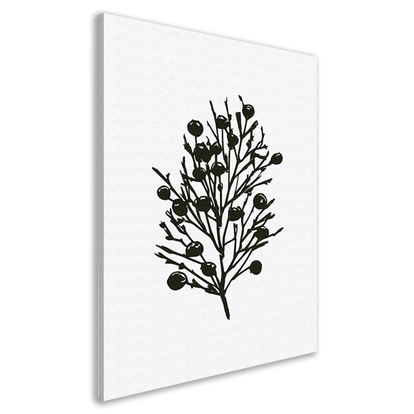 Abstracte zwart-witte natuur silhouetten canvas