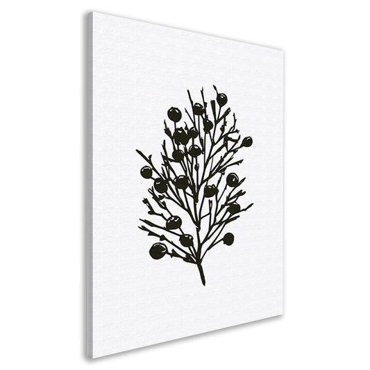 Abstracte zwart-witte natuur silhouetten canvas