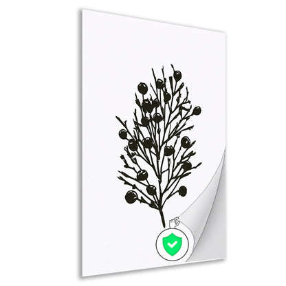 Abstracte zwart-witte natuur silhouetten poster
