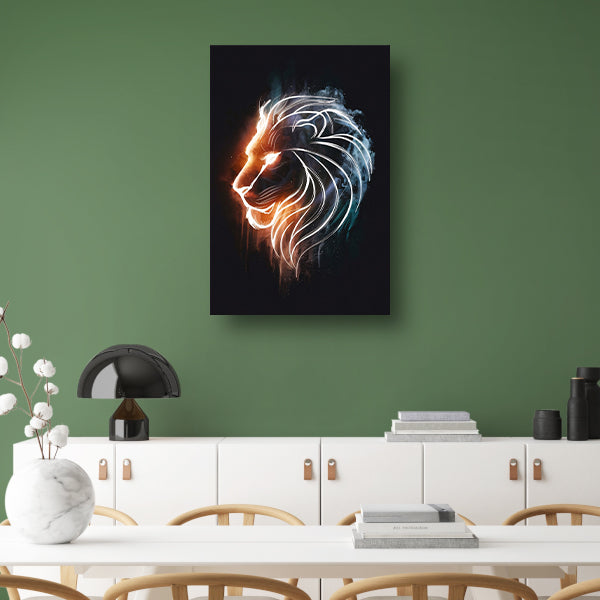 Kosmische Leeuw in Sterrennevel Lijntekening acrylglas