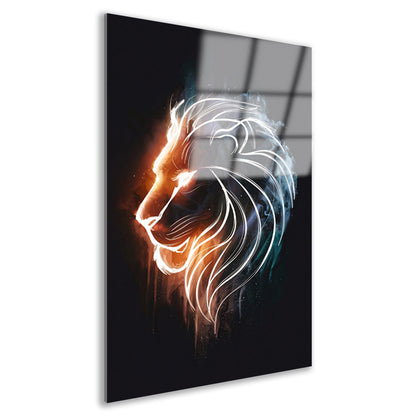 Kosmische Leeuw in Sterrennevel Lijntekening acrylglas