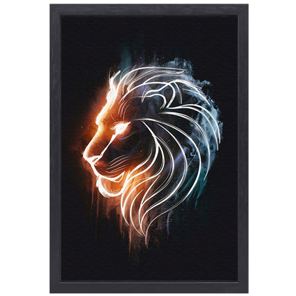 Kosmische Leeuw in Sterrennevel Lijntekening canvas met baklijst