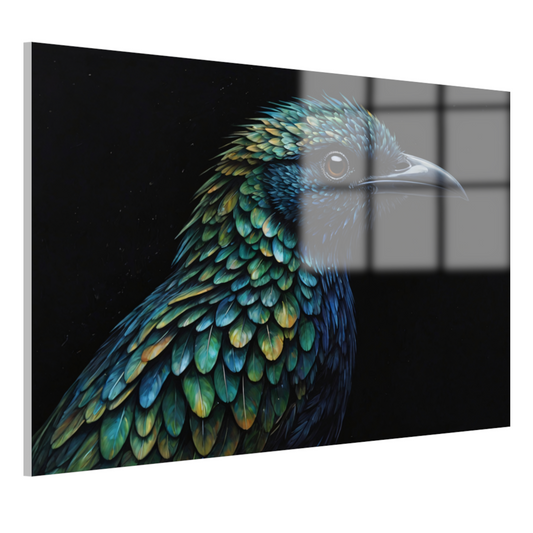 De Verborgen Dieptes van een Kleurrijke Vogel acrylglas