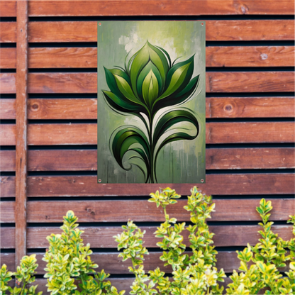 Abstracte Bloeiende Groene Bloem tuinposter