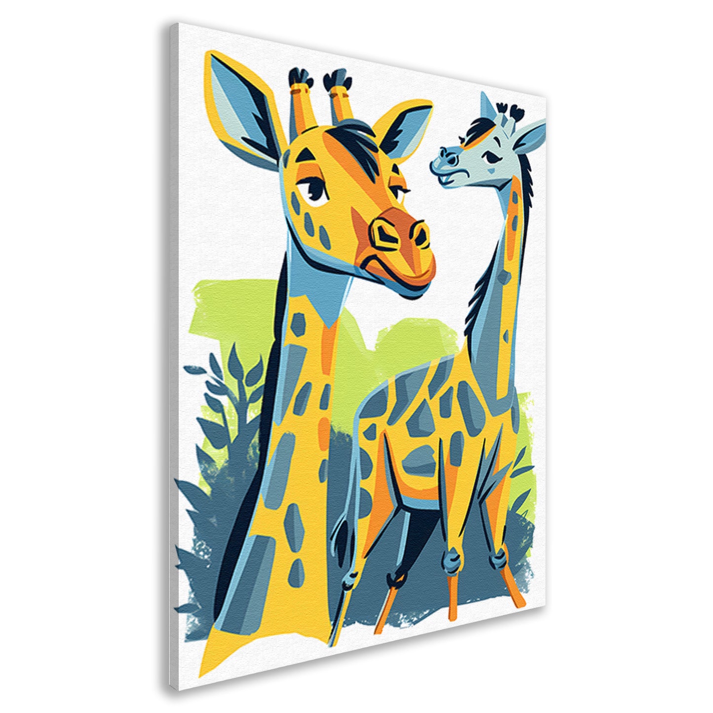 Levendige illustratie van twee giraffen canvas