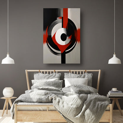 Monochromatische Dynamiek met Rode Accenten canvas