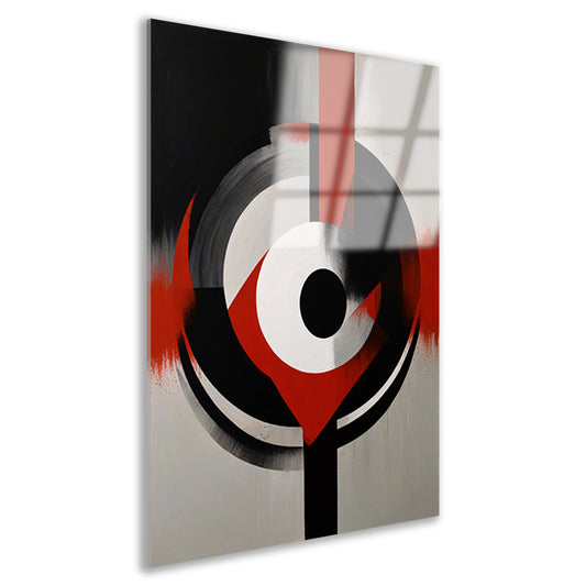 Monochromatische Dynamiek met Rode Accenten acrylglas