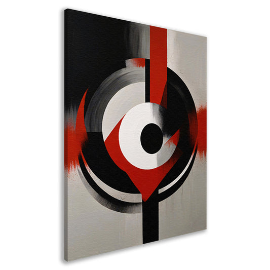 Monochromatische Dynamiek met Rode Accenten canvas