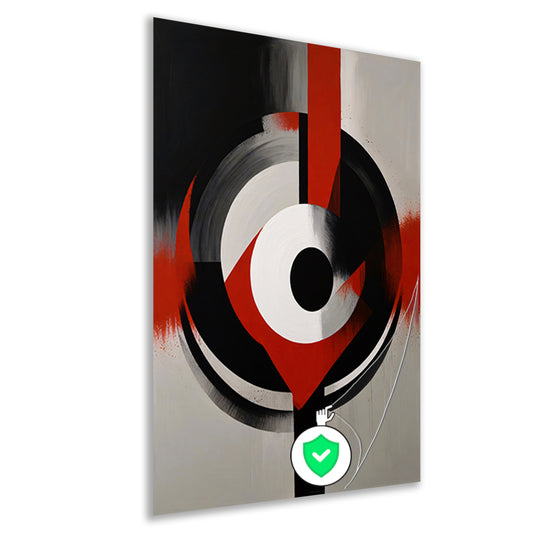 Monochromatische Dynamiek met Rode Accenten poster