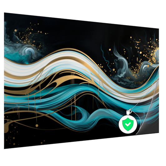 Abstracte Golven met Gouden Touch poster