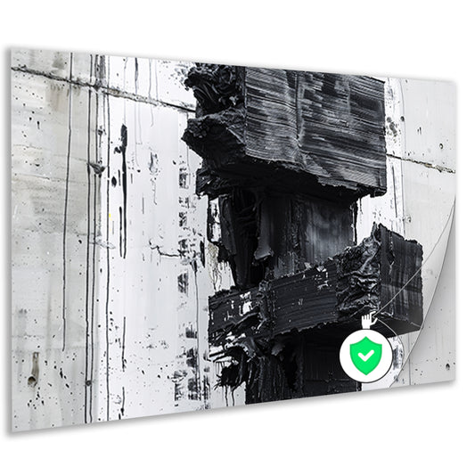 Abstract zwart-wit schilderij met texturen poster