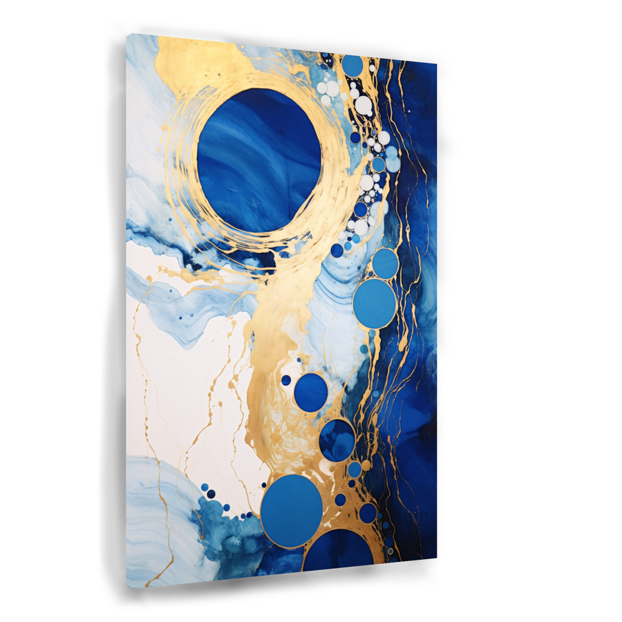 Dans van Blauw en Gouden Cirkels canvas