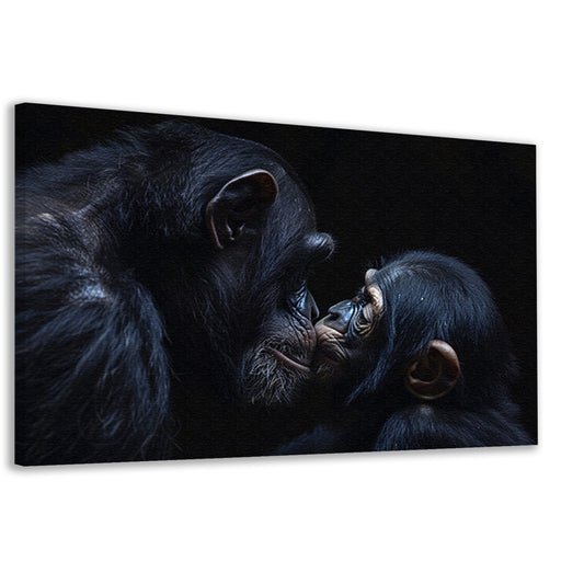 Ontroerend portret van chimpansees in zwart-wit canvas