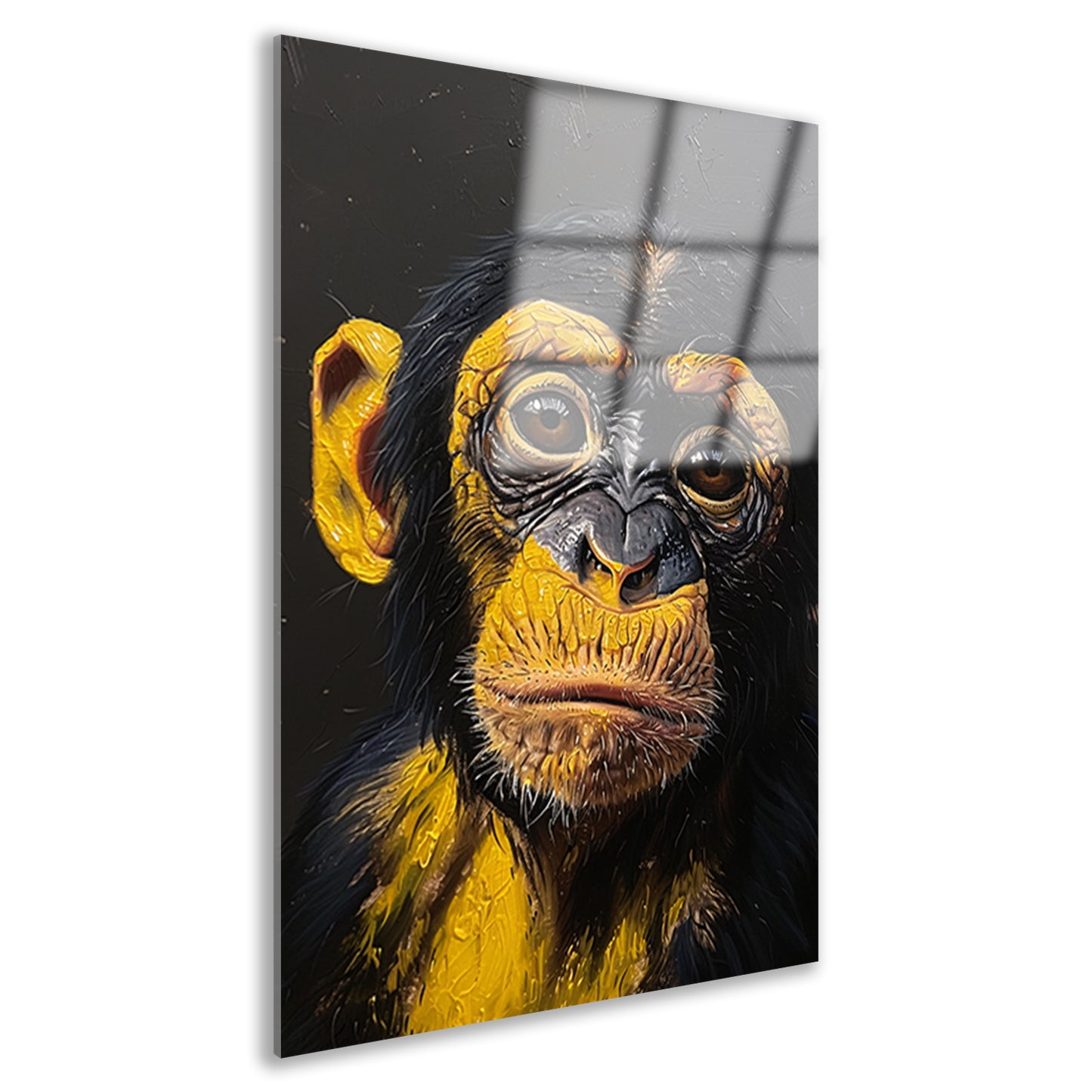 Realistisch schilderij van een gedetailleerde aap acrylglas