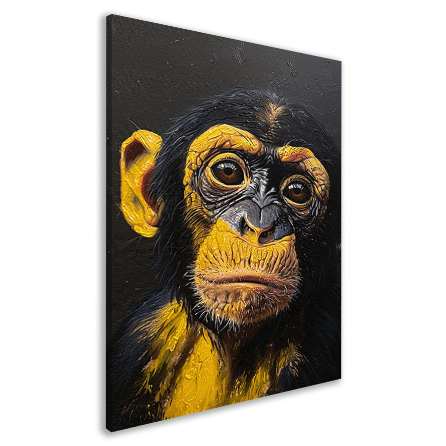 Realistisch schilderij van een gedetailleerde aap canvas