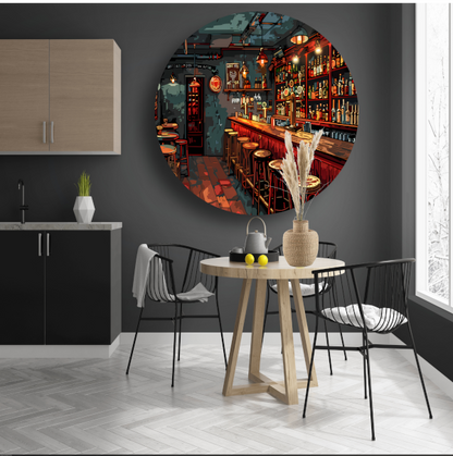 Minimalistische Stilleven met Flessen forex muurcirkel