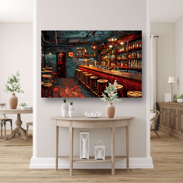Minimalistische Stilleven met Flessen canvas met baklijst