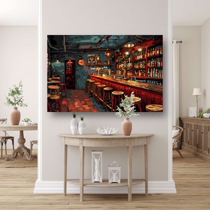 Minimalistische Stilleven met Flessen canvas met baklijst