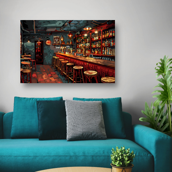 Minimalistische Stilleven met Flessen canvas met baklijst