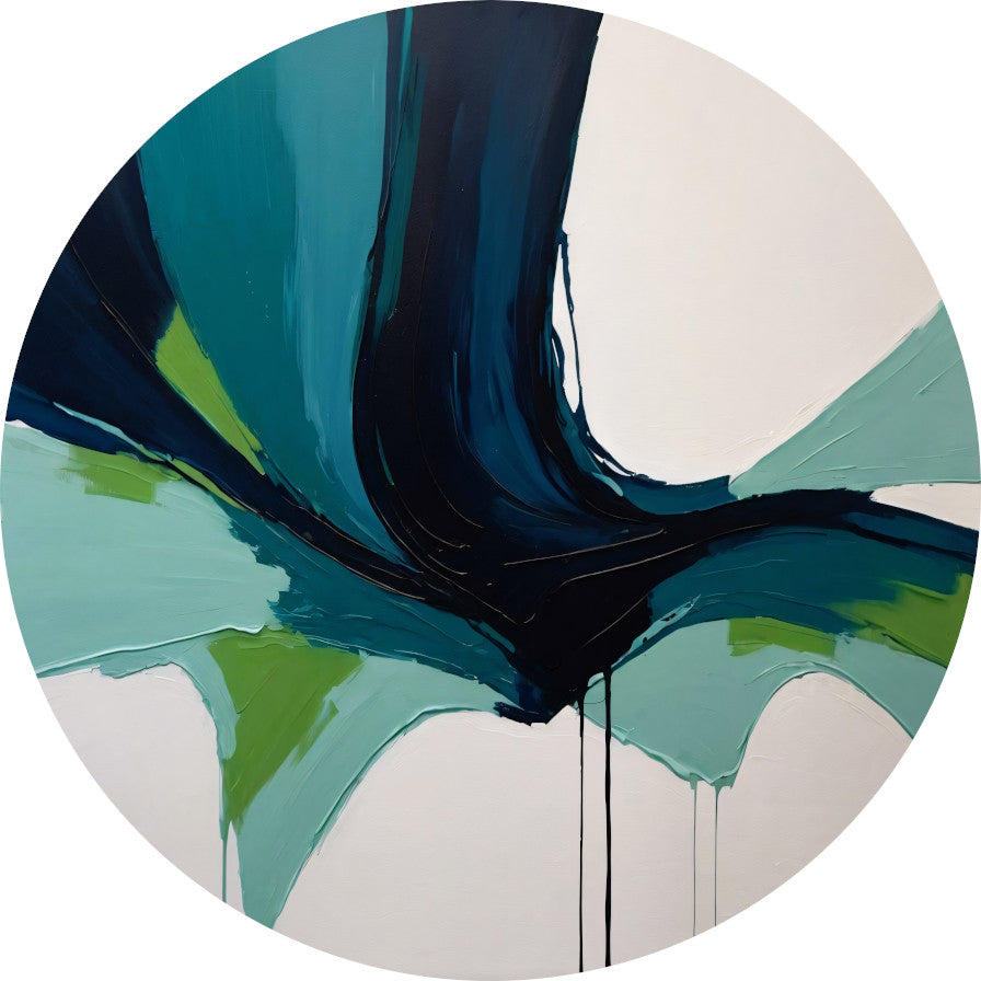 Harmonische Stroom van Moderne Abstractie aluminium muurcirkel
