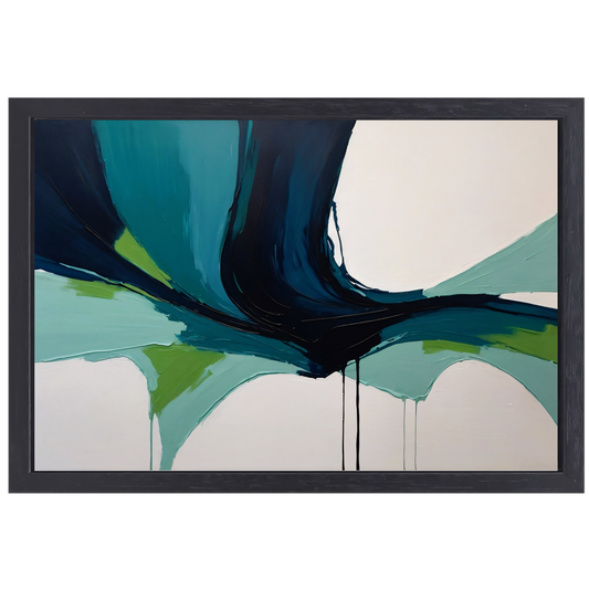 Harmonische Stroom van Moderne Abstractie canvas met baklijst