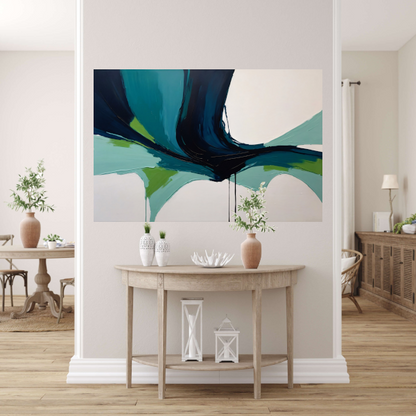 Harmonische Stroom van Moderne Abstractie canvas met baklijst