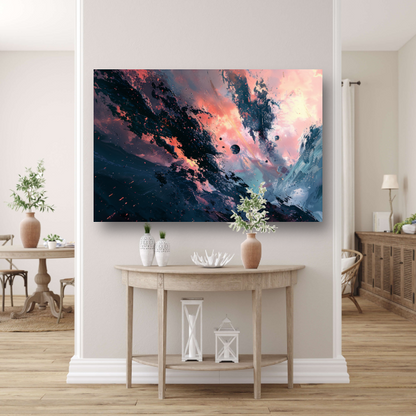 Explosieve Kosmische Dans in Kleur poster
