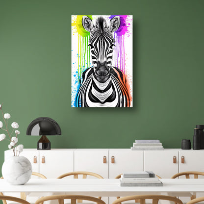 Kleurrijke Zebra Street Art Print poster